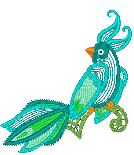 Color Lace Birds ]4x4] 11528 Machine Embroidery Designs