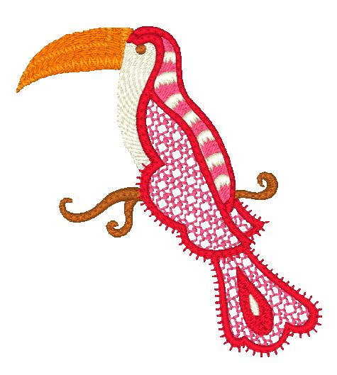 Color Lace Birds ]4x4] 11528 Machine Embroidery Designs