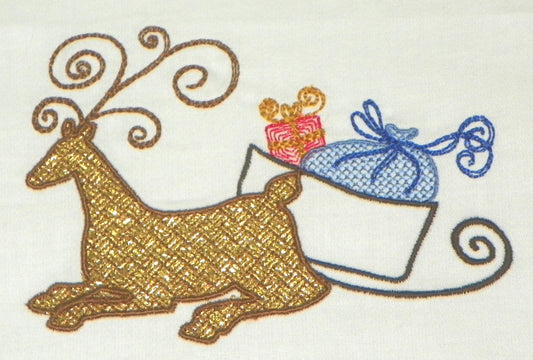 Elegant Christmas Deer-NLS [5x7] 11757 Machine Embroidery Designs