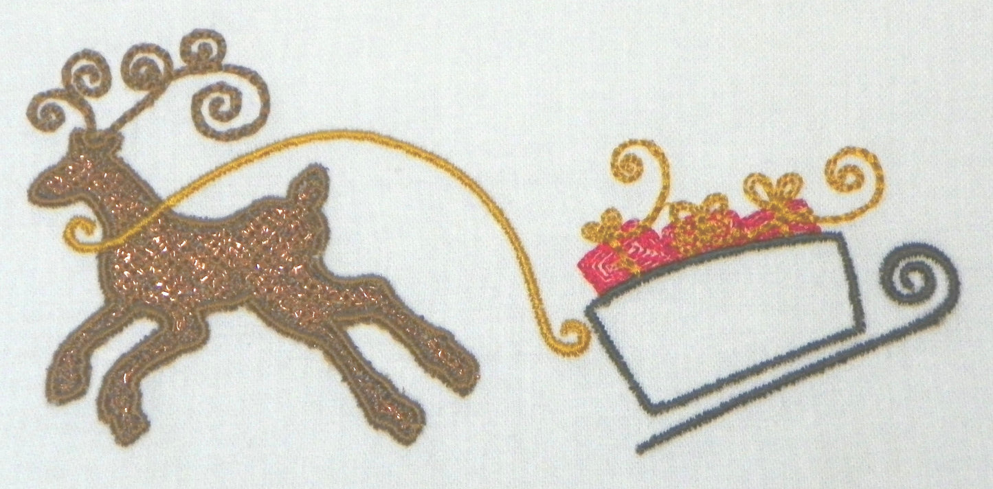 Elegant Christmas Deer-NLS [5x7] 11757 Machine Embroidery Designs