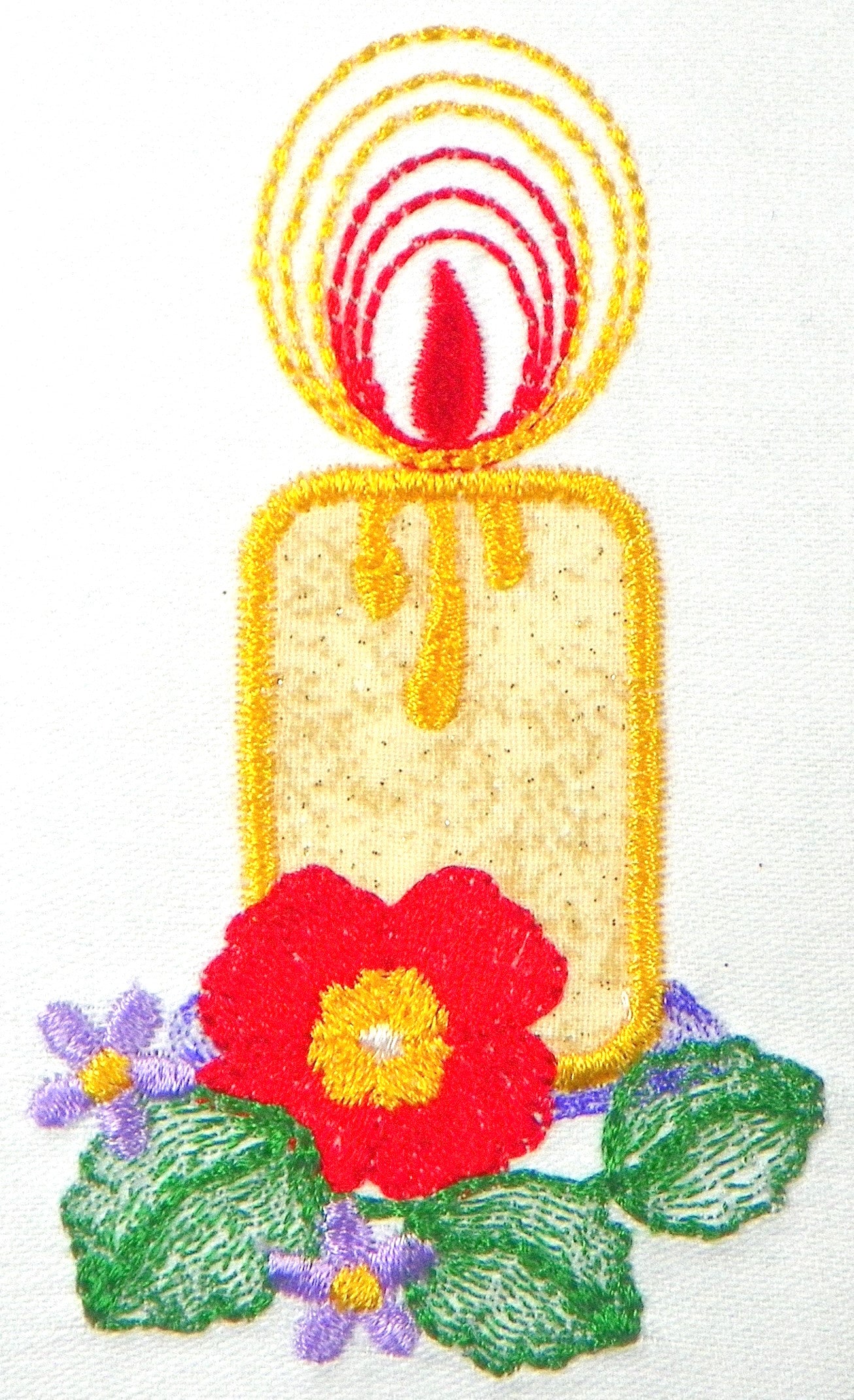 Applique Ornament Candles Machine Embroidery Designs # 10652