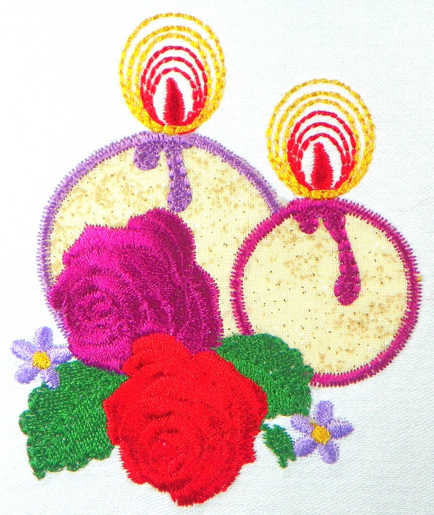 Applique Ornament Candles Machine Embroidery Designs # 10652