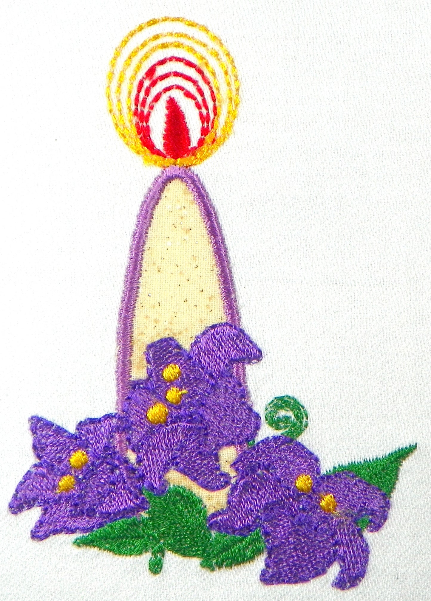 Applique Ornament Candles Machine Embroidery Designs # 10652