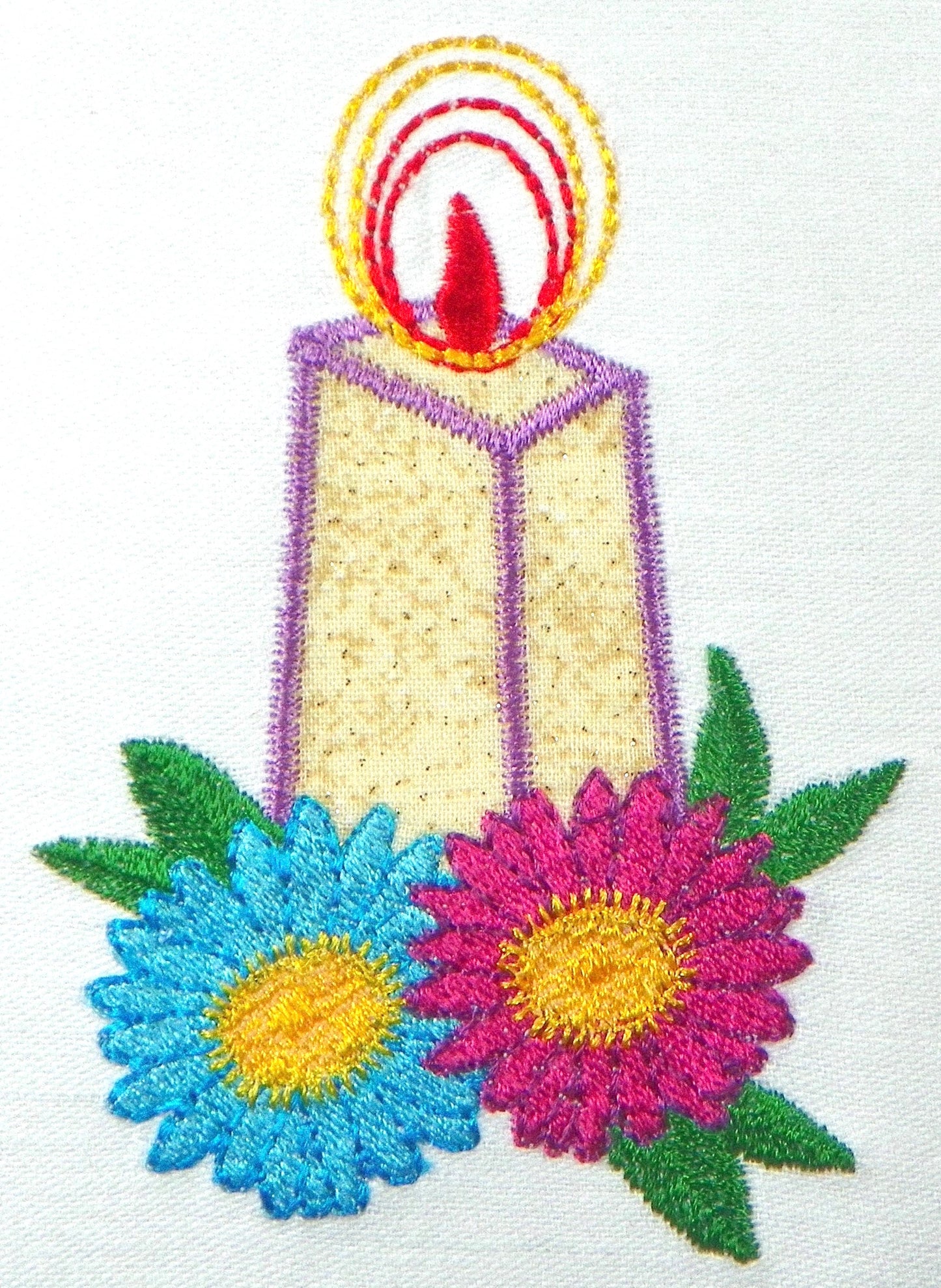 Applique Ornament Candles Machine Embroidery Designs # 10652