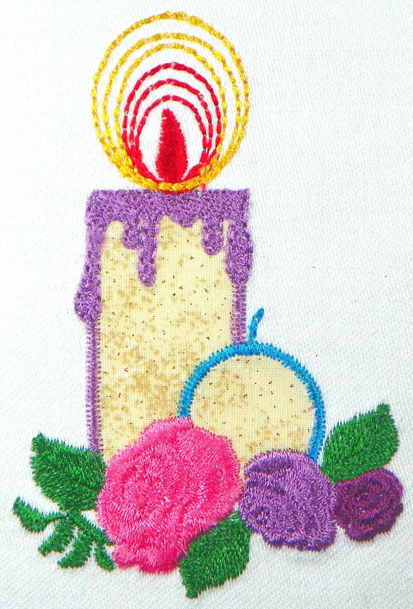 Applique Ornament Candles Machine Embroidery Designs # 10652