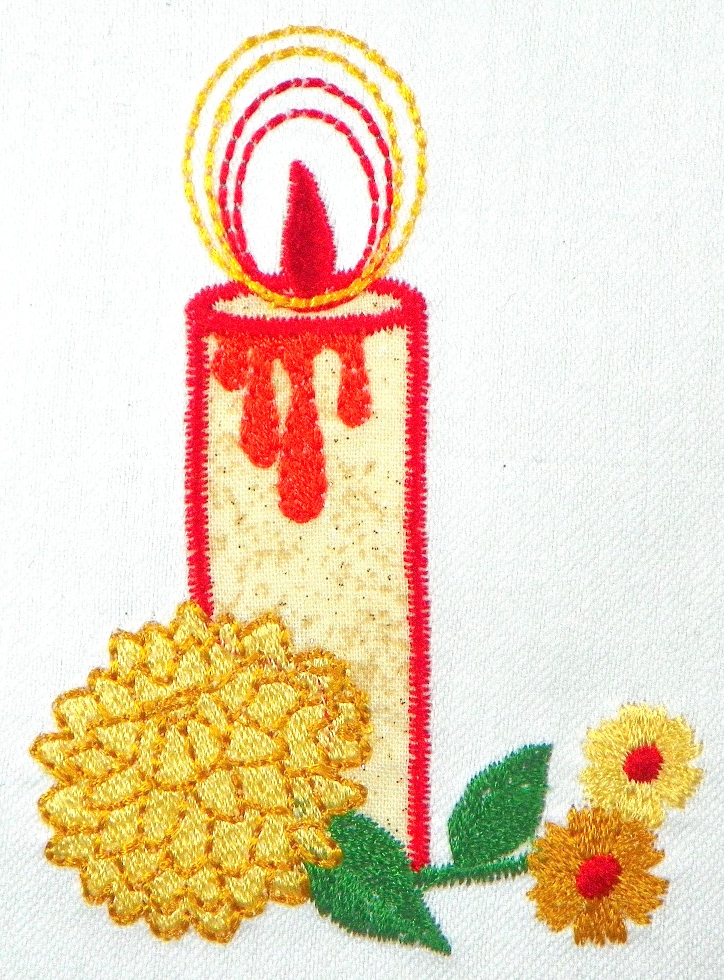 Applique Ornament Candles Machine Embroidery Designs # 10652