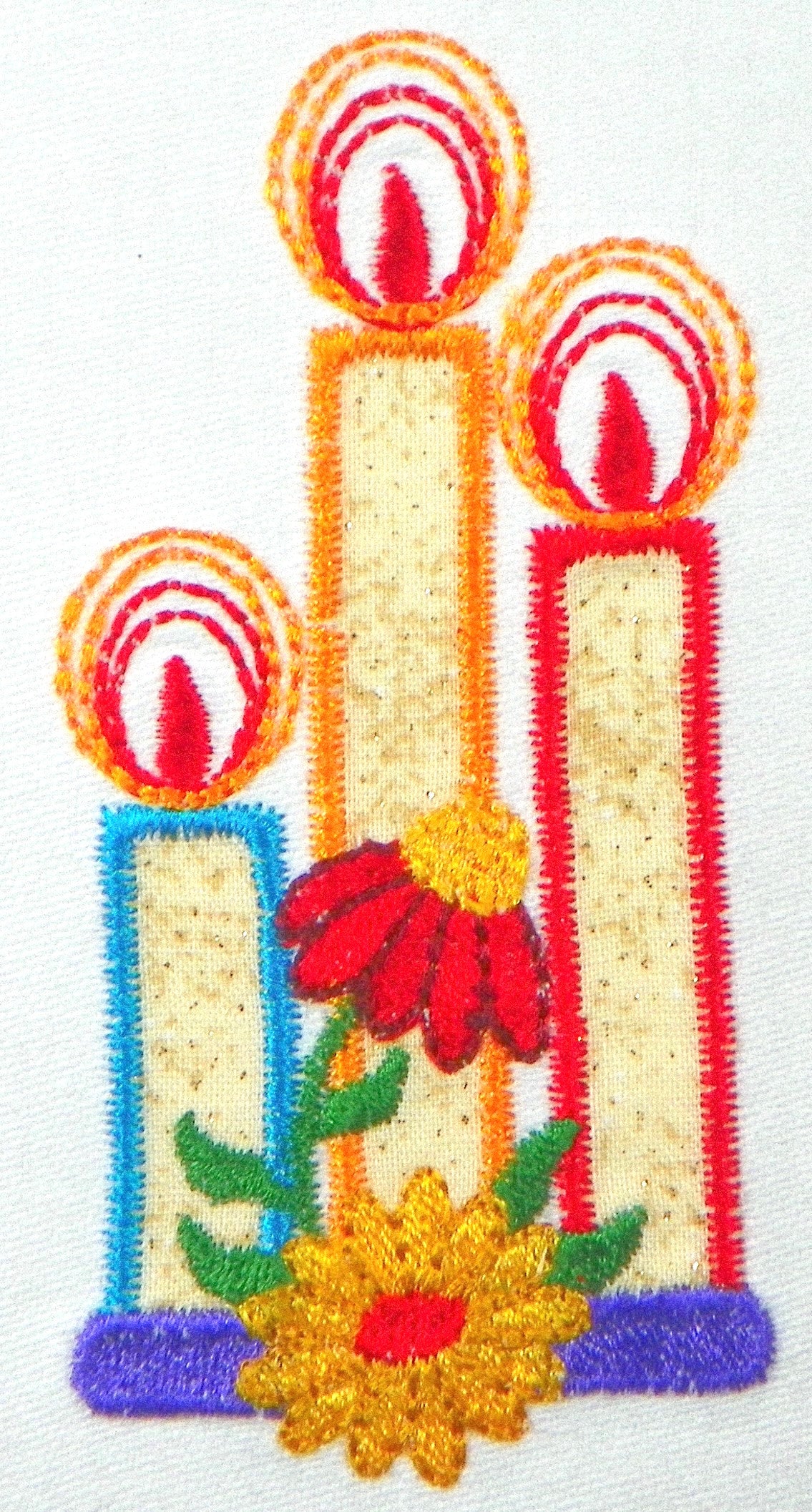 Applique Ornament Candles Machine Embroidery Designs # 10652