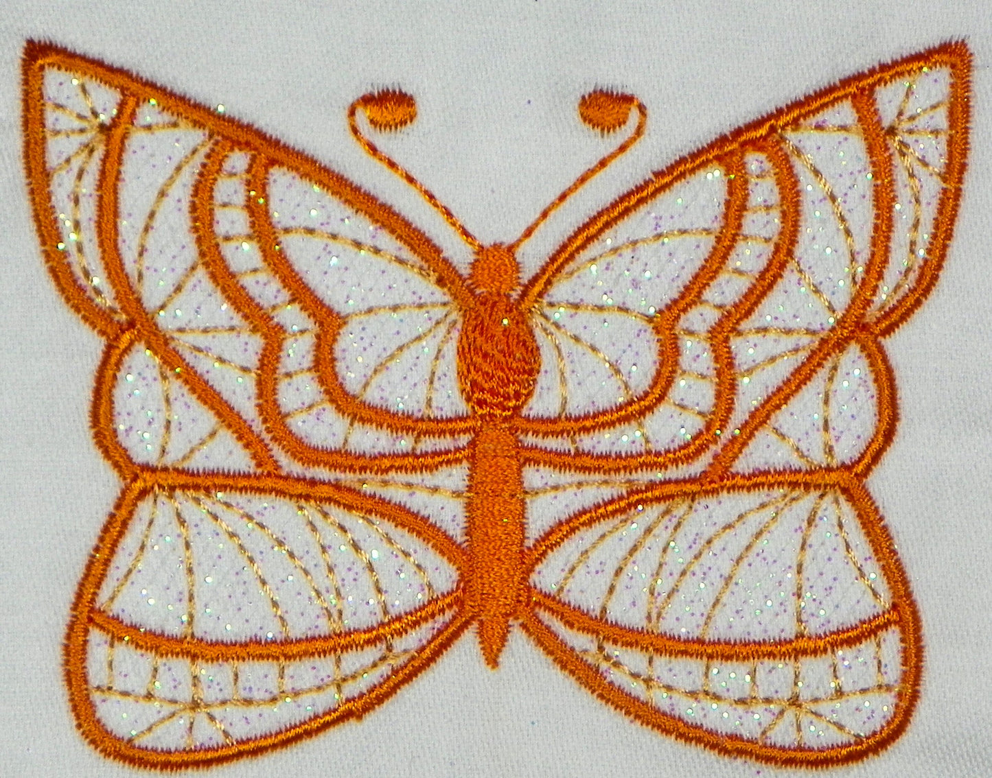 Crochet Style Butterflies Tulle Applique ATWS-10332