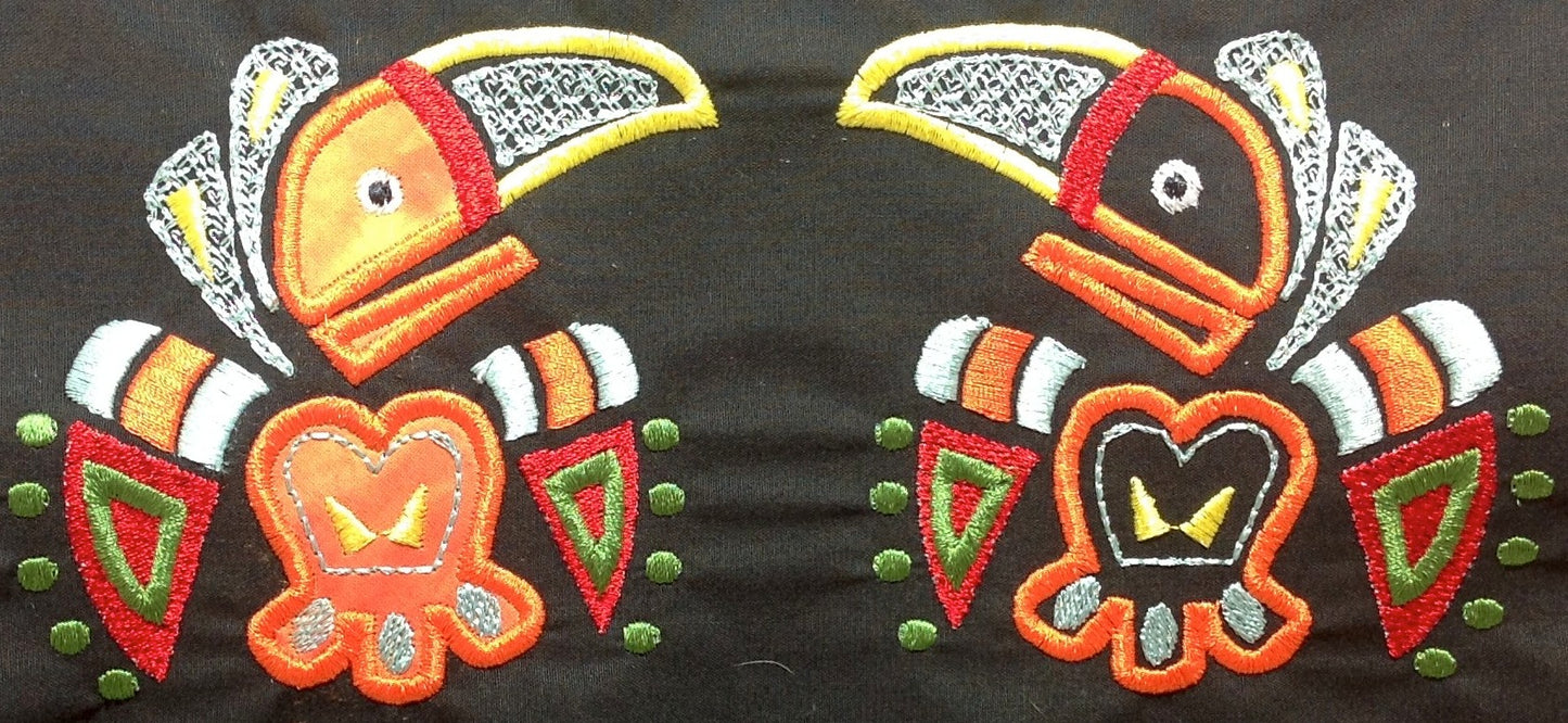 Native Eagles Mola Style with Applique [4x4] 11683 Machine Embroidery Designs