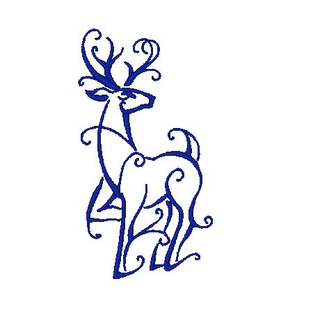 Outline Christmas Reindeer  [4x4] # 10816