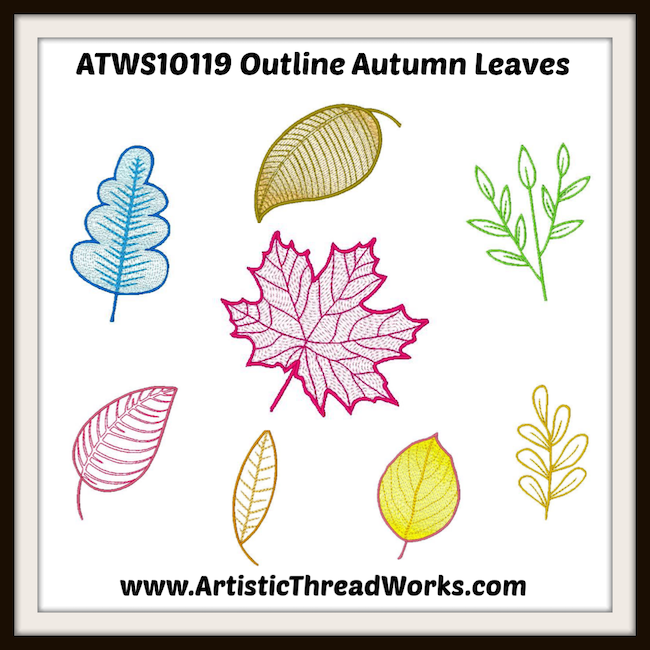 Outline Autumn Leaves  [4x4]  ATWS10119