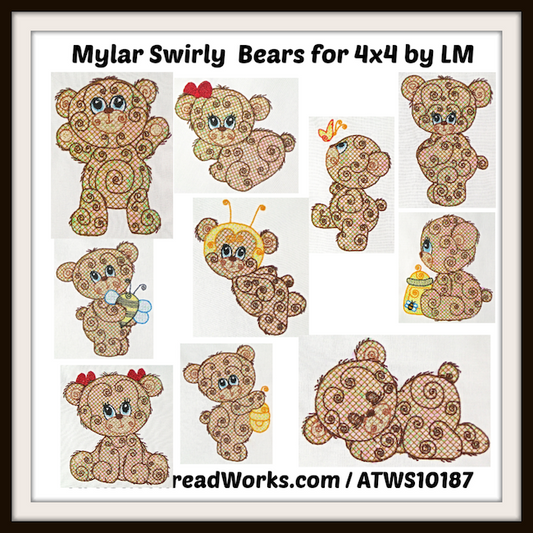 Mylar Swirly Bears  [4x4]   ATWS-10187