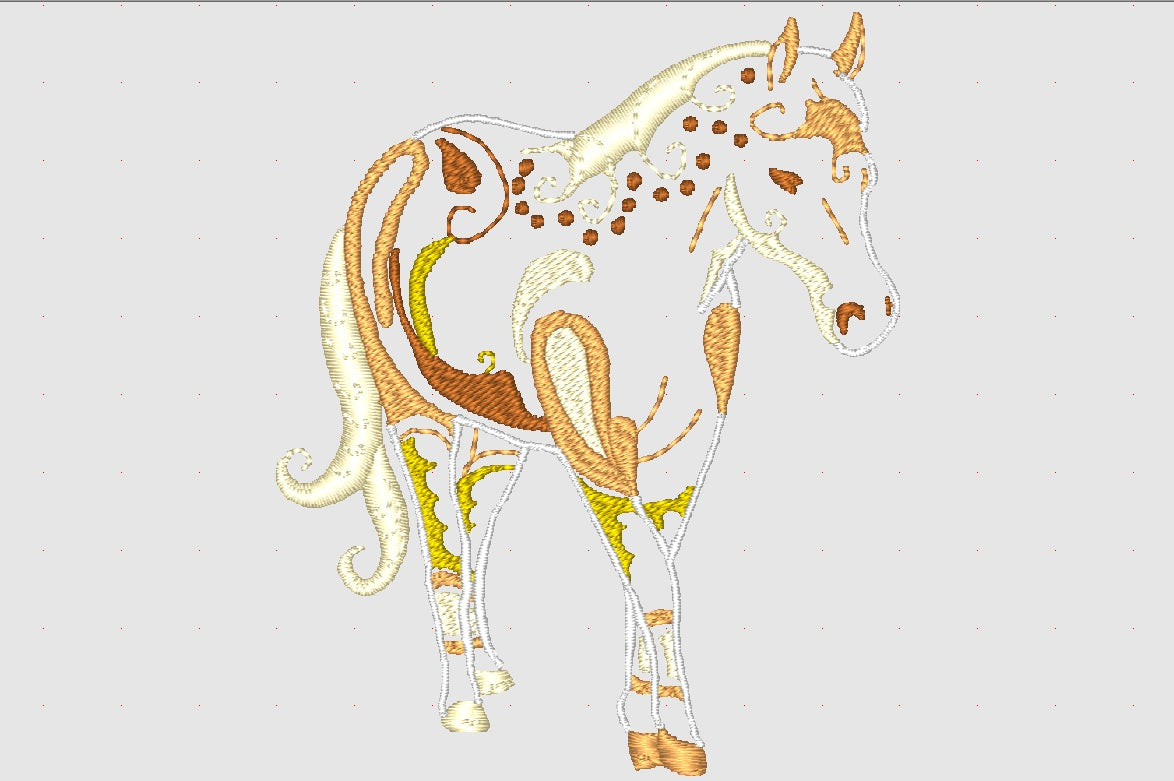 Art Deco Horses  [4x4] #  10573