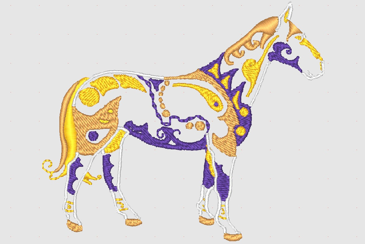 Art Deco Horses  [4x4] #  10573