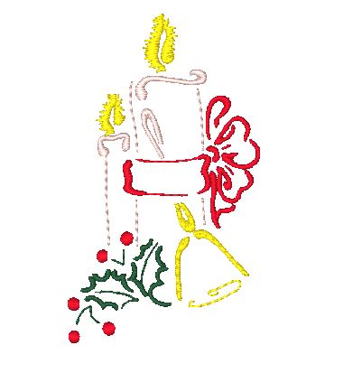 Christmas Bells and Candles [4x4] # 10823