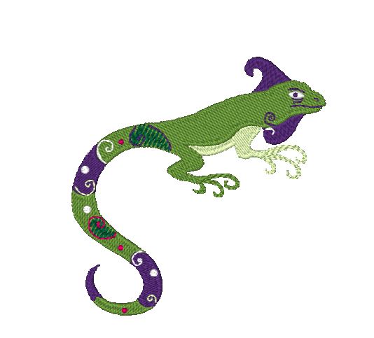 Native Curly Geckos-FLC [4x4] 11682  Machine Embroidery Designs