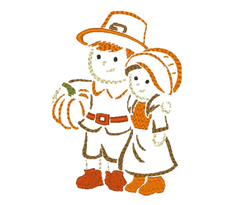 Outline Little Thanksgiving-2 [4x4] 11667 Machine Embroidery Designs