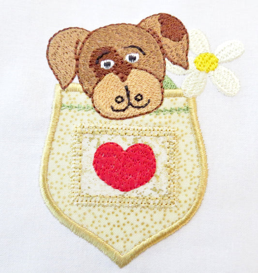 Applique Pocket Puppies  ATWS-10348