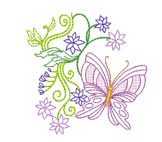 Dainty Butterflies [4x4] 11600  Machine Embroidery Designs