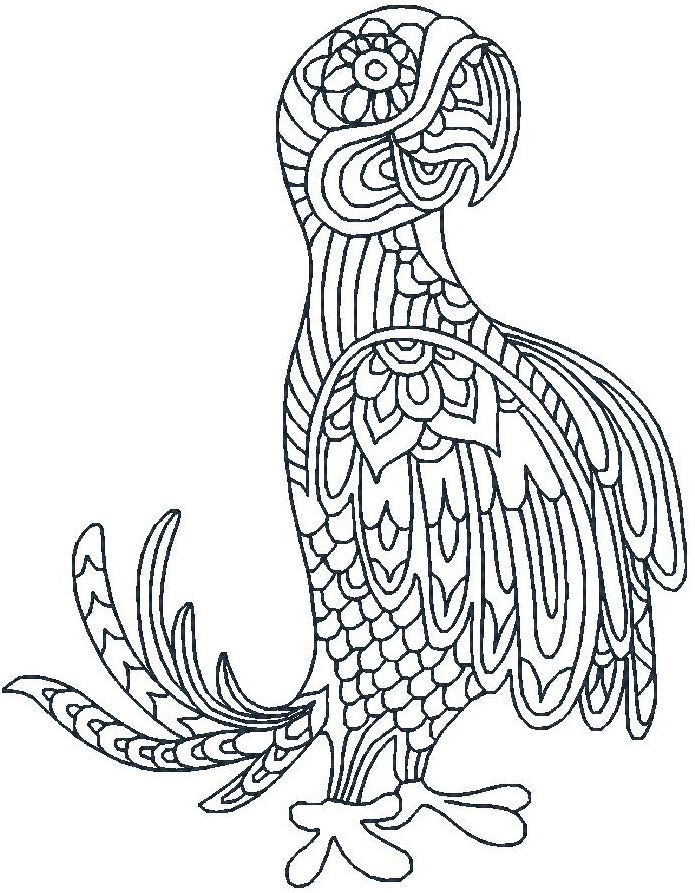 Coloring Art Deco Parrots   ATWS-10036