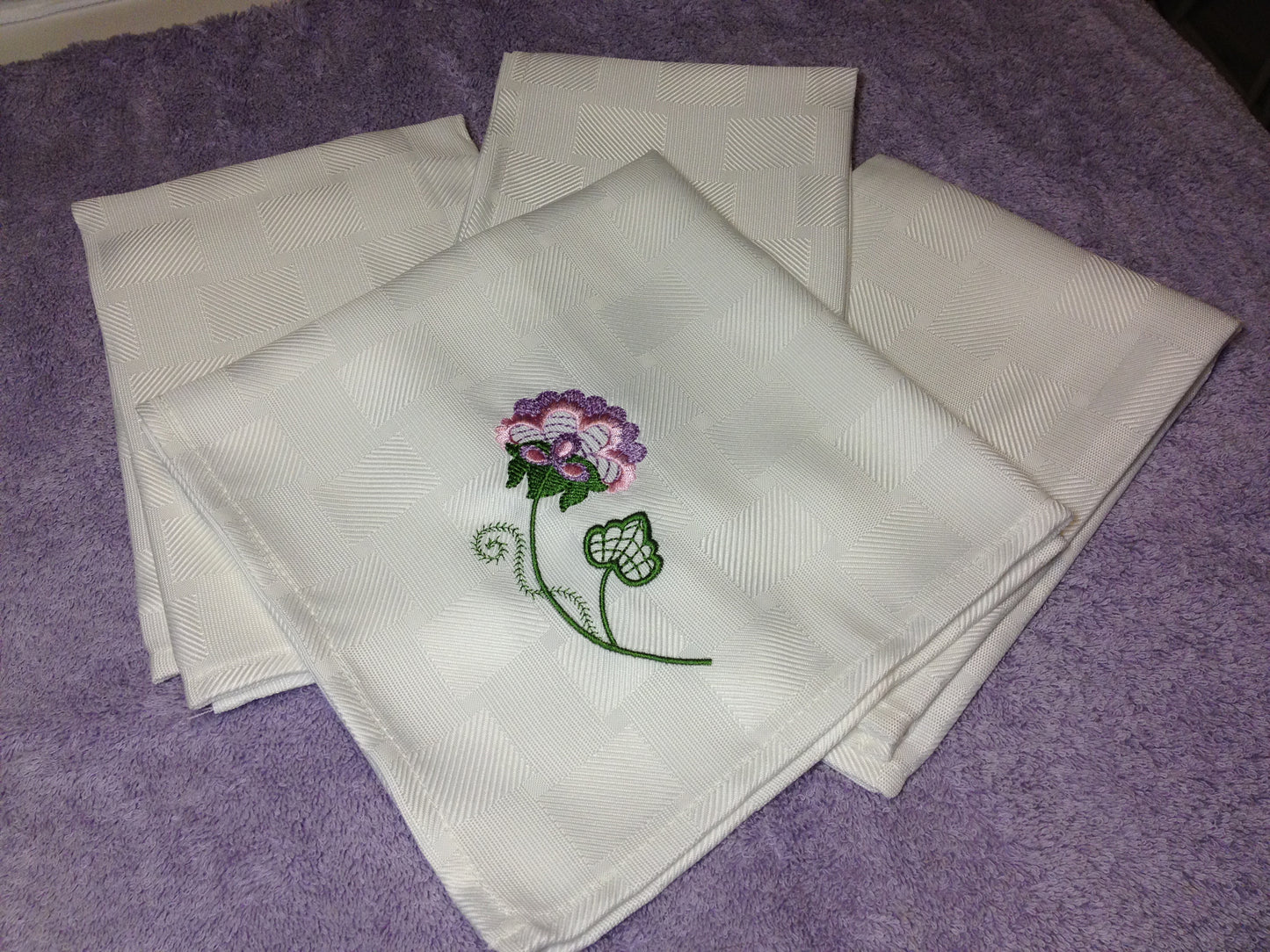 Embroidered Napkin Project [4x4] # 10247