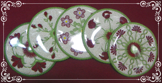 FSA Vinyl Covered Floral Coasters Project [5x7] 11576 Machine Embroidery Designs