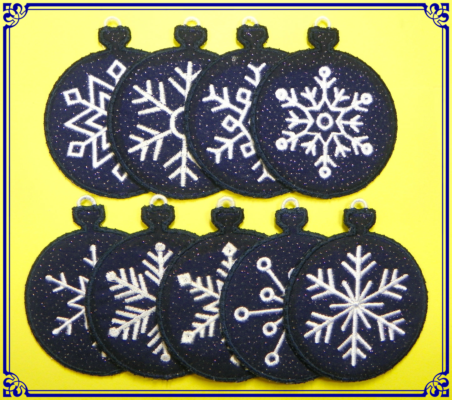 In-The-Hoop  Double Sided Snowflake Ornaments Project [4x4] # 10399