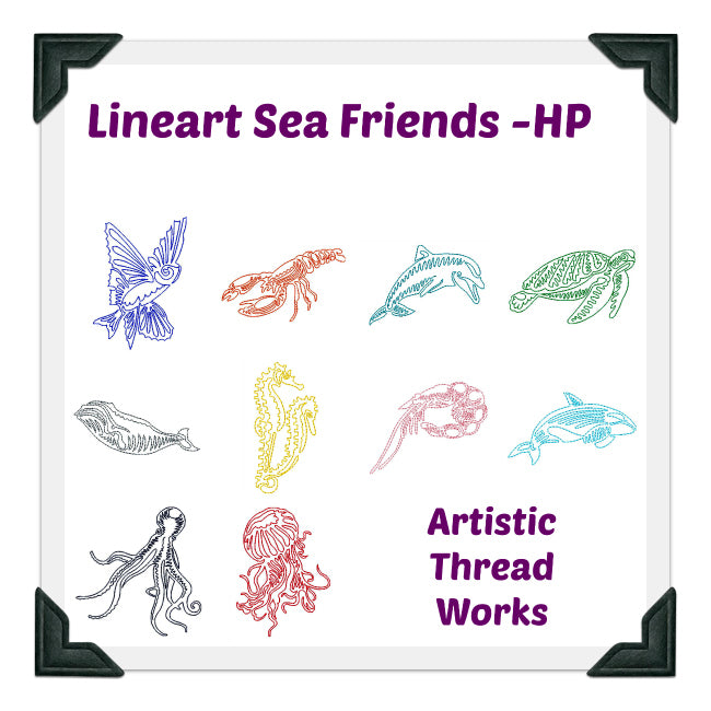 Lineart Sea Friends  [4x4]  ATWS-10104