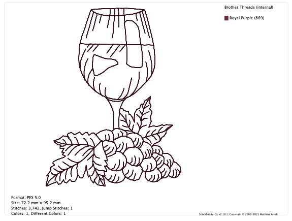 Wine Collection Redwork [5x7] # 10279