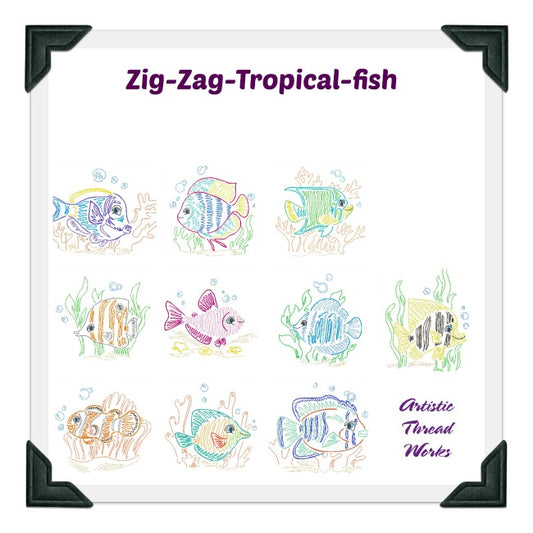 Zig Zag Tropical Fish  [5x7]  ATWS-10029