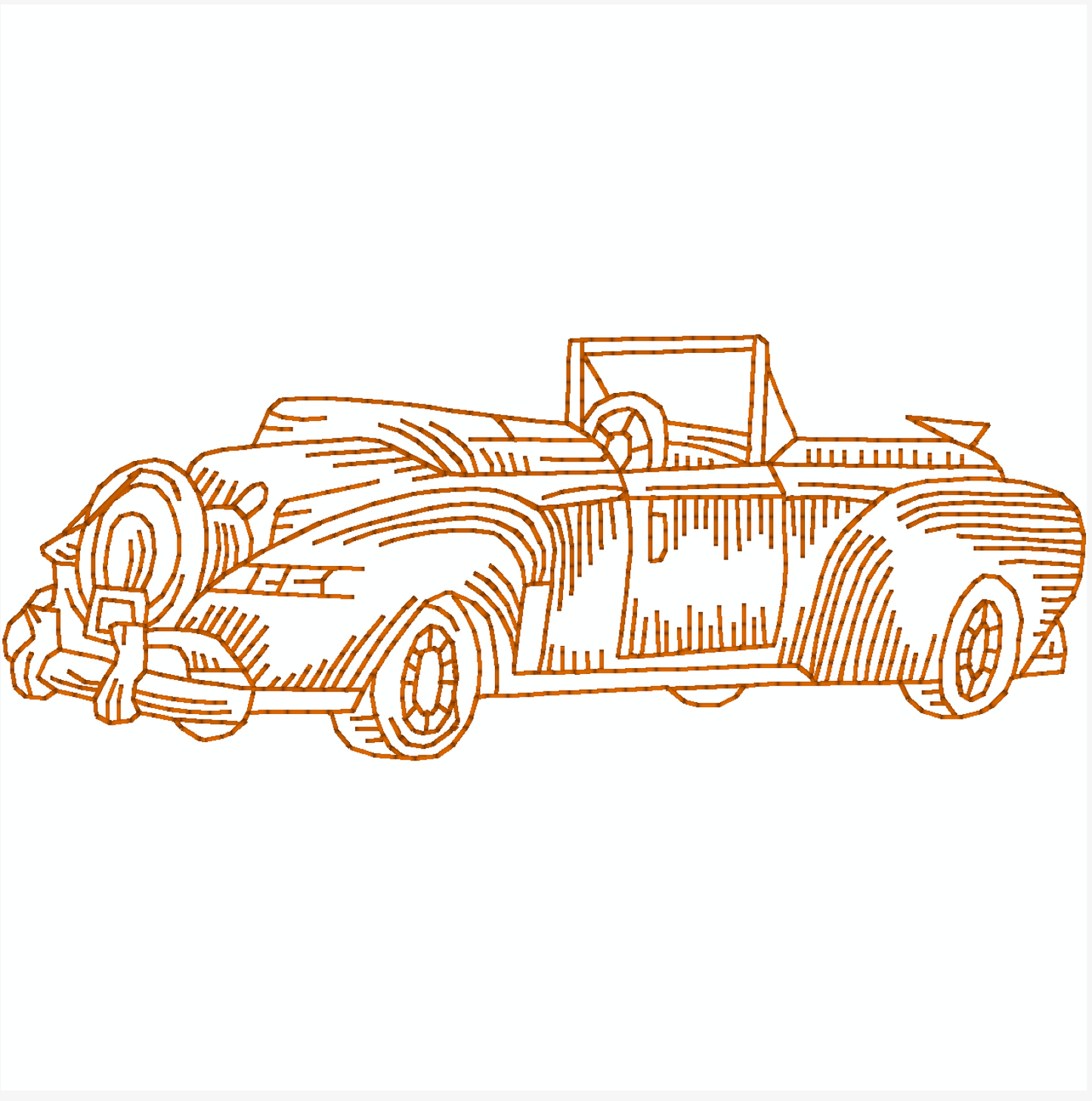 Redwork Vintage Cars [5x7] 11491  Machine Embroidery Designs