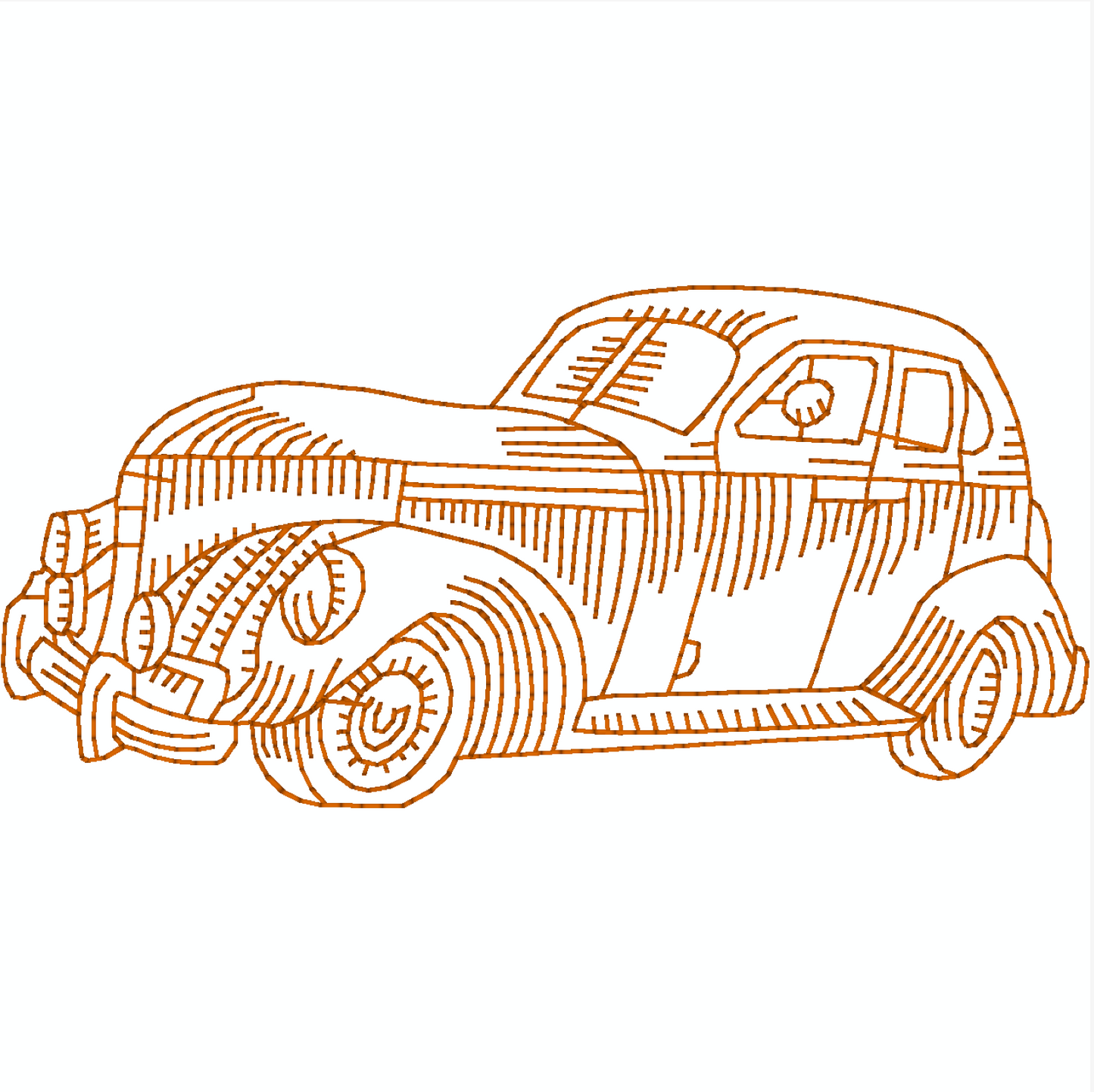 Redwork Vintage Cars [5x7] 11491  Machine Embroidery Designs