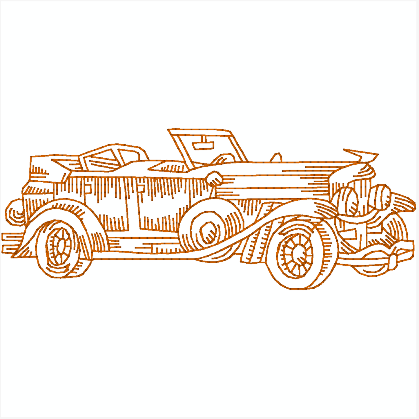 Redwork Vintage Cars [5x7] 11491  Machine Embroidery Designs