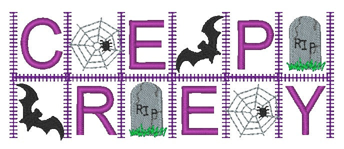 Halloween Word Blocks {4x4 & 5x7] 11282 Machine Embroidery Designs