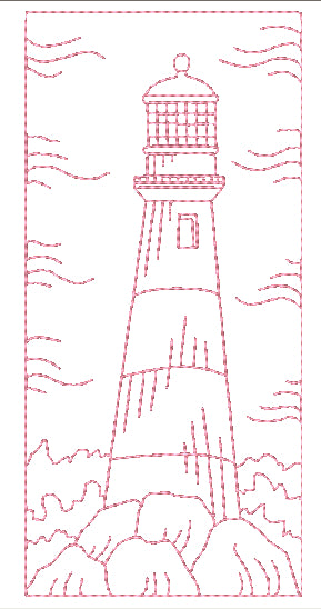 Lighthouse Scenes Redwork [5x7] 11053 Machine Embroidery Designs