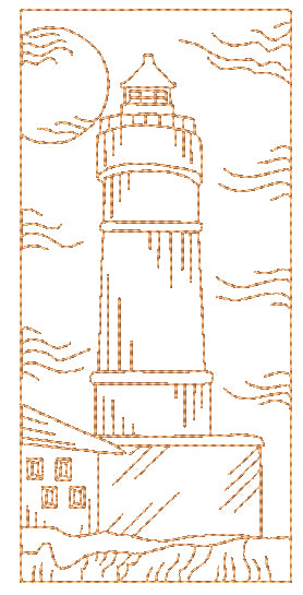 Lighthouse Scenes Redwork [5x7] 11053 Machine Embroidery Designs