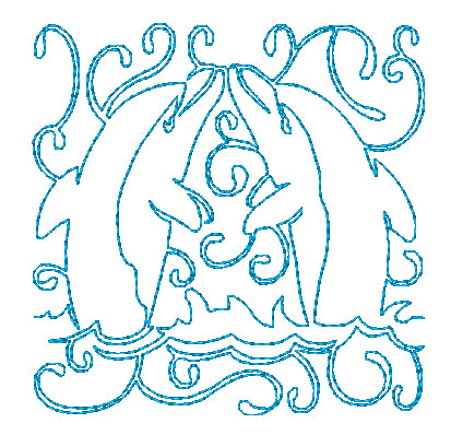 Dolphin Lineart [4x4] 11637 Machine Embroidery Designs