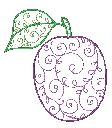 Fruit Lineart [4x4] 11159  Machine Embroidery Designs