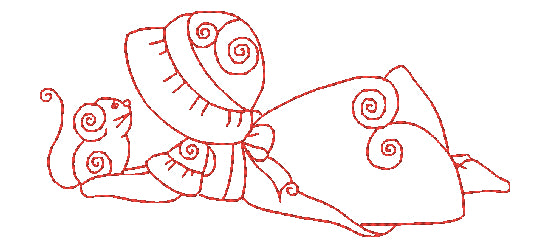 Redwork Sunbonnets and Mice [4x4] 11015  Machine Embroidery Designs