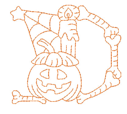 Redwork Halloween Alphabet 1 [4x4] 11410 Machine Embroidery Designs