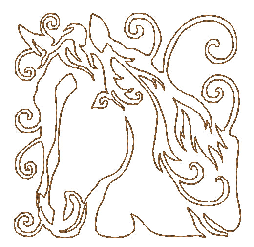 Equine Fantasy Redwork [4x4] 11023  Machine Embroidery Designs