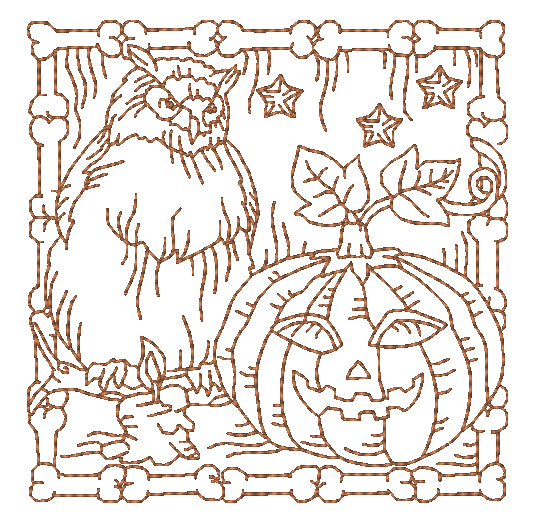Halloween Redwork-1 [4x4] 10986 Machine Embroidery Designs