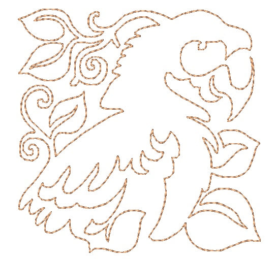 Lineart Parrots [4x4] 11260 Machine Embroidery Designs