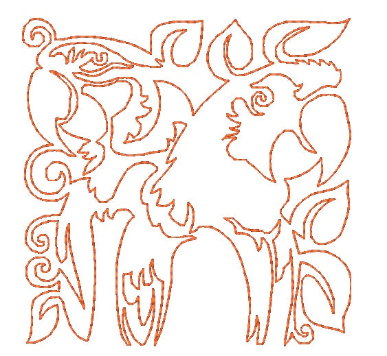 Lineart Parrots [4x4] 11260 Machine Embroidery Designs