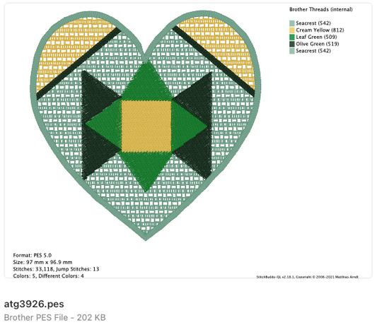 Lace and Applique Hearts [4x4] #10971