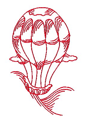 Redwork Hot Air Balloons [4x4 & 5x7] 11016 Machine Embroidery Designs
