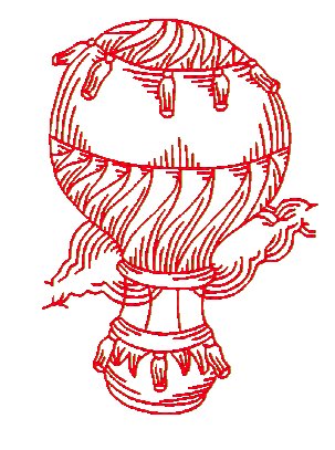 Redwork Hot Air Balloons [4x4 & 5x7] 11016 Machine Embroidery Designs