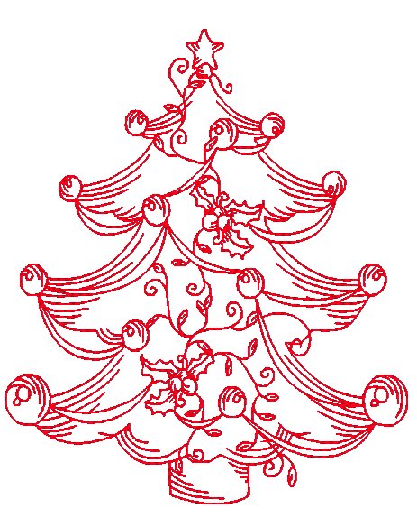 Christmas Time Redwork [4x4] 11738 Machine Embroidery Designs