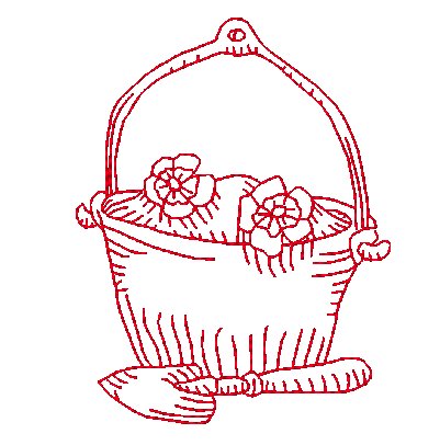 Redwork Gardening [4x4] 11000  Machine Embroidery Designs