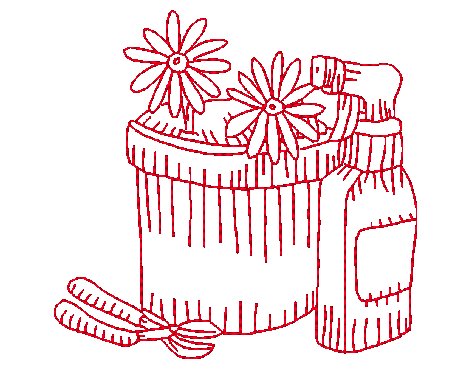 Redwork Gardening [4x4] 11000  Machine Embroidery Designs